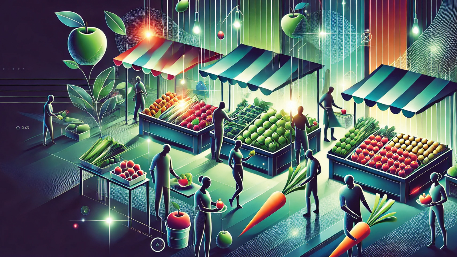 AP Microeconomics course image showing people shopping at a market stand